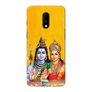 PRINTFIDAA Lord Shiva Parvati Yellow Background Printed