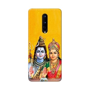 PRINTFIDAA Lord Shiva Parvati Yellow Background Printed