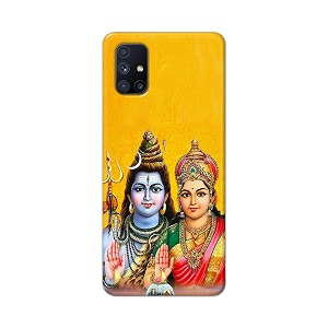 PRINTFIDAA Lord Shiva Parvati Yellow Background Printed
