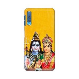PRINTFIDAA Lord Shiva Parvati Yellow Background Printed