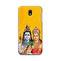 PRINTFIDAA Lord Shiva Parvati Yellow Background Printed