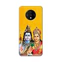 PRINTFIDAA Lord Shiva Parvati Yellow Background Printed