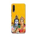 PRINTFIDAA Lord Shiva Parvati Yellow Background Printed