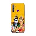 PRINTFIDAA Lord Shiva Parvati Yellow Background Printed