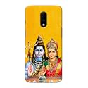 PRINTFIDAA Lord Shiva Parvati Yellow Background Printed