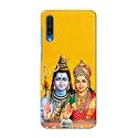 PRINTFIDAA Lord Shiva Parvati Yellow Background Printed
