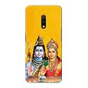 PRINTFIDAA Lord Shiva Parvati Yellow Background Printed