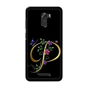 printfidaa name ii initial ii letter alphabet p in flower printed designer hard back case for gionee a1 lite back cover -h8 vkm2022