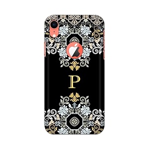 printfidaa name ii initial ii letter floral pattern alphabet p printed designer hard back case for apple iphone xr logo 6134 a2105 a1984 a2107 a2108 back cover -h8 vkm2026