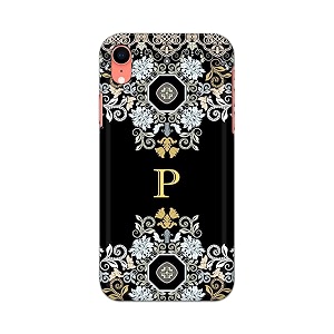 printfidaa name ii initial ii letter floral pattern alphabet p printed designer hard back case for apple iphone xr 6134 a2105 a1984 a2107 a2108 back cover -h8 vkm2026