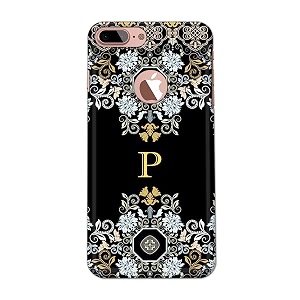 printfidaa name ii initial ii letter floral pattern alphabet p printed designer hard back case for iphone 7 plus logo 5534  iphone 8 plus logo 5534 a1784 a1661 back cover -h8 vkm2026