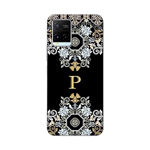 printfidaa name ii initial ii letter floral pattern alphabet p printed designer hard back case for vivo y21 2021  y33s back cover -h8 vkm2026