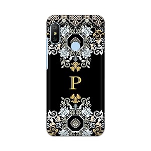 printfidaa name ii initial ii letter floral pattern alphabet p printed designer hard back case for redmi 6 pro back cover -h8 vkm2026
