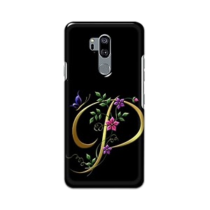 printfidaa name ii initial ii letter alphabet p in flower printed designer hard back case for lg g7 thinqlg g7 plus g710em g710pm g710vmp g710ulm back cover -h8 vkm2022