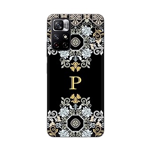 printfidaa name ii initial ii letter floral pattern alphabet p printed designer hard back case for redmi note 11t 5g  poco m4 pro 5g back cover -h8 vkm2026