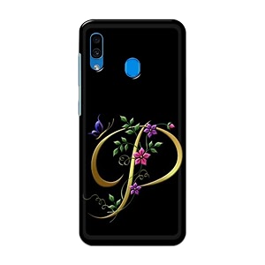 printfidaa name ii initial ii letter alphabet p in flower printed designer hard back case for samsung galaxy a20  samsung a30  samsung m10s back cover -h8 vkm2022