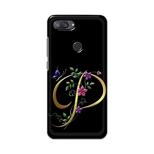 printfidaa name ii initial ii letter alphabet p in flower printed designer hard back case for mi 8 litemi 8 youthmi 8x back cover -h8 vkm2022