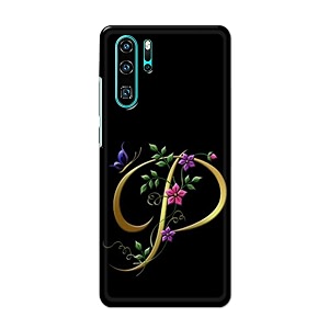 printfidaa name ii initial ii letter alphabet p in flower printed designer hard back case for huawei p30 provog-l29 vog-l09 vog-l04 vog-al00 vog-al10 back cover -h8 vkm2022