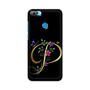printfidaa name ii initial ii letter alphabet p in flower printed designer hard back case for honor 9n back cover -h8 vkm2022