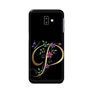 printfidaa name ii initial ii letter alphabet p in flower printed designer hard back case for samsung galaxy j6 plus 2018 6034 sm-j610fn  ds back cover -h8 vkm2022
