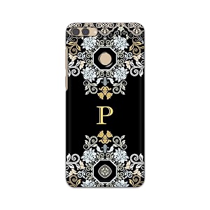 printfidaa name ii initial ii letter floral pattern alphabet p printed designer hard back case for huawei y9 2018 back cover -h8 vkm2026