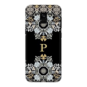 printfidaa name ii initial ii letter floral pattern alphabet p printed designer hard back case for samsung galaxy a5 2018  samsung a8 2018 a530f a530f  ds back cover -h8 vkm2026