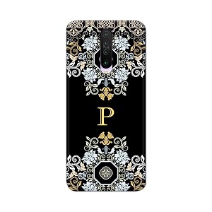 printfidaa name ii initial ii letter floral pattern alphabet p printed designer hard back case for poco x2  redmi k30  redmi k30 5g back cover -h8 vkm2026