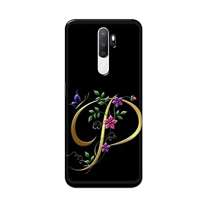 printfidaa name ii initial ii letter alphabet p in flower printed designer hard back case for oppo a5 2020  oppo a9 2020  oppo a11x back cover -h8 vkm2022