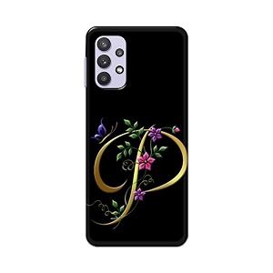 printfidaa name ii initial ii letter alphabet p in flower printed designer hard back case for samsung galaxy m32 5g  a32 5g back cover -h8 vkm2022