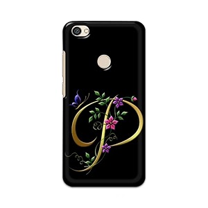 printfidaa name ii initial ii letter alphabet p in flower printed designer hard back case for redmi y1  redmi note 5a  redmi note 5a prime back cover -h8 vkm2022