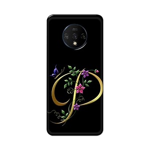 printfidaa name ii initial ii letter alphabet p in flower printed designer hard back case for oneplus 7t back cover -h8 vkm2022