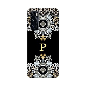 printfidaa name ii initial ii letter floral pattern alphabet p printed designer hard back case for vivo v20 se back cover -h8 vkm2026