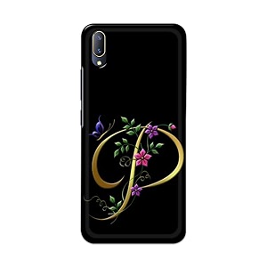 printfidaa name ii initial ii letter alphabet p in flower printed designer hard back case for vivo v11 pro  x21s back cover -h8 vkm2022