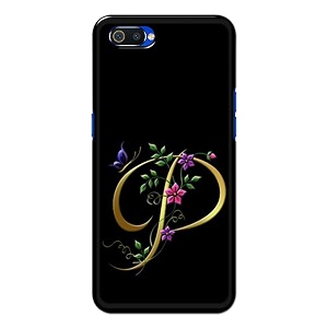 printfidaa name ii initial ii letter alphabet p in flower printed designer hard back case for realme c2  oppo a1k rmx1941 cph1923 back cover -h8 vkm2022