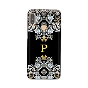 printfidaa name ii initial ii letter floral pattern alphabet p printed designer hard back case for redmi note 5 pro back cover -h8 vkm2026