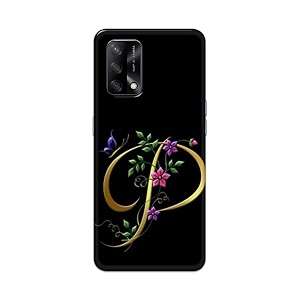 printfidaa name ii initial ii letter alphabet p in flower printed designer hard back case for oppo f19  oppo a74 4g back cover -h8 vkm2022