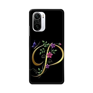 printfidaa name ii initial ii letter alphabet p in flower printed designer hard back case for poco f3  mi 11x  mi 11x pro back cover -h8 vkm2022