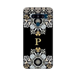 printfidaa name ii initial ii letter floral pattern alphabet p printed designer hard back case for lg v40 thinq v405qa7 v405ua v405tab v405ua0 back cover -h8 vkm2026