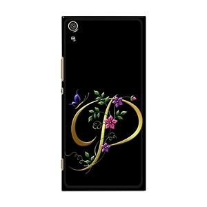 printfidaa name ii initial ii letter alphabet p in flower printed designer hard back case for sony xperia xa1 ultra 6034 g3221 g3212 g3223 g3226 back cover -h8 vkm2022