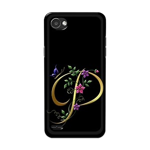 printfidaa name ii initial ii letter alphabet p in flower printed designer hard back case for lg q6  q6 plus  q6 m700n m700a m700dsk m700an back cover -h8 vkm2022