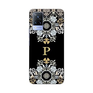 printfidaa name ii initial ii letter floral pattern alphabet p printed designer hard back case for vivo v21 5g back cover -h8 vkm2026