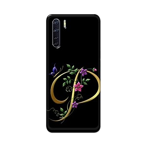 printfidaa name ii initial ii letter alphabet p in flower printed designer hard back case for oppo f15  oppo a91  oppo f15s  oppo reno 3 cph2001 cph2021 back cover -h8 vkm2022