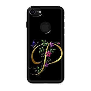 printfidaa name ii initial ii letter alphabet p in flower printed designer hard back case for apple iphone 7 logo 4734  iphone 8 logo 4734 a1778 a1660 back cover -h8 vkm2022