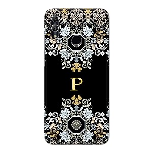 printfidaa name ii initial ii letter floral pattern alphabet p printed designer hard back case for huawei p smart 2019  honor 10 lite pot-lx1  pot-lx1af back cover -h8 vkm2026