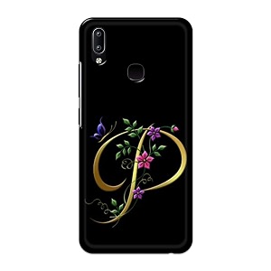 printfidaa name ii initial ii letter alphabet p in flower printed designer hard back case for vivo y91  vivo y95 back cover -h8 vkm2022