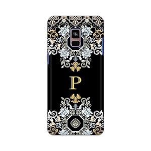 printfidaa name ii initial ii letter floral pattern alphabet p printed designer hard back case for samsung galaxy a8 plus 2018 a730f a730f  ds back cover -h8 vkm2026