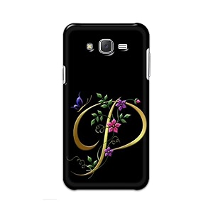 printfidaa name ii initial ii letter alphabet p in flower printed designer hard back case for samsung j7 2015  samsung j7 nxtsamsung j7 neosamsung j7 core back cover -h8 vkm2022