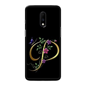 printfidaa name ii initial ii letter alphabet p in flower printed designer hard back case for oneplus 6t  oneplus 7 back cover -h8 vkm2022