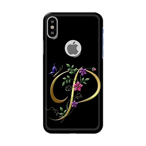 printfidaa name ii initial ii letter alphabet p in flower printed designer hard back case for apple iphone x logoiphone 10  iphone teniphone xs logo back cover -h8 vkm2022