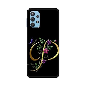 printfidaa name ii initial ii letter alphabet p in flower printed designer hard back case for samsung galaxy a32 back cover -h8 vkm2022